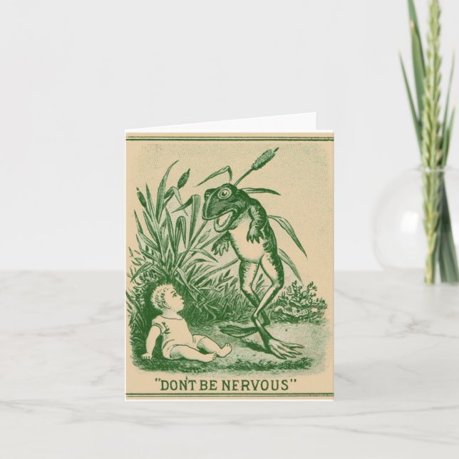 Don't Be Nervous Frog and Baby Note card (Front)