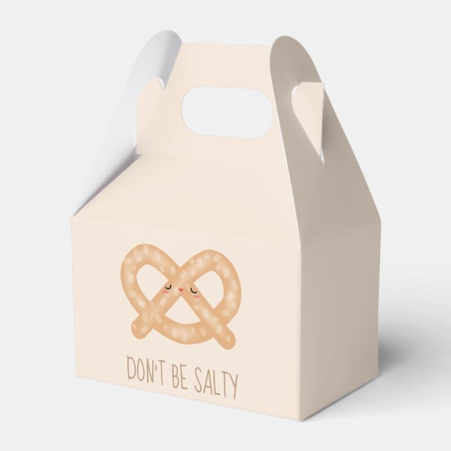 Don't Be Salty Funny Cute Pretzel Food Humour Favor Box (Front Side)