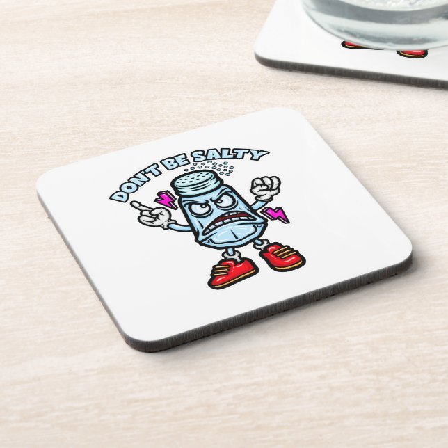 Don't Be Salty, Funny Illustration Coaster (Left Side)