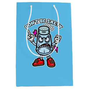 Don't Be Salty, Funny Illustration Medium Gift Bag