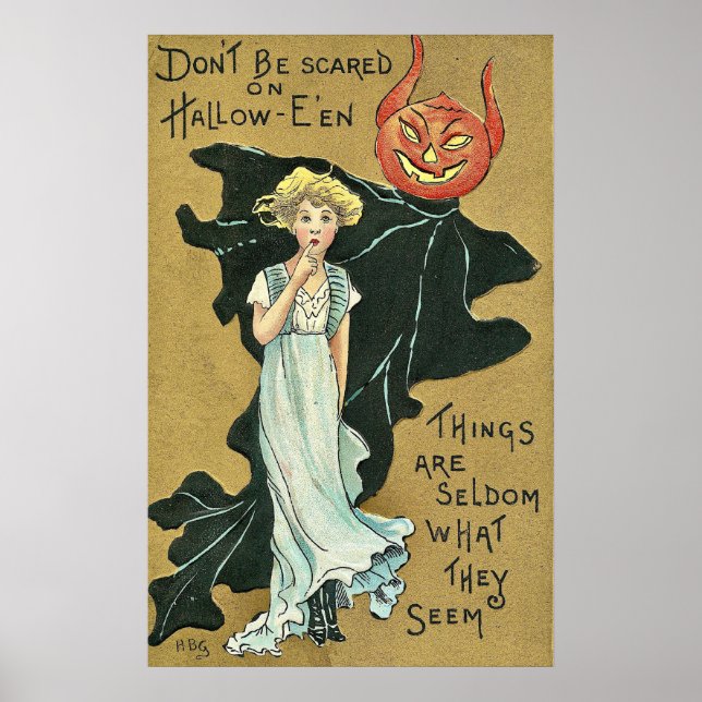 Don't Be Scared On Halloween Vintage Poster (Front)