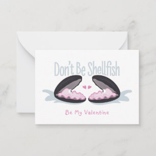 Don't Be Shellfish Oysters Kids Valentine Card
