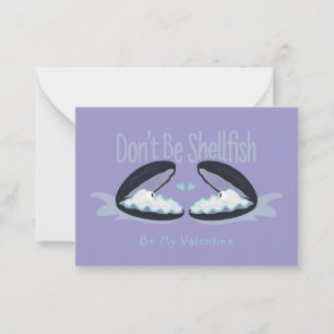Don't Be Shellfish Oysters Kids Valentine Card