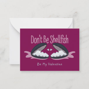 Don't Be Shellfish Oysters Kids Valentine Card
