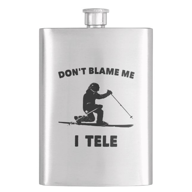 Don't Blame Me I Tele Hip Flask (Front)