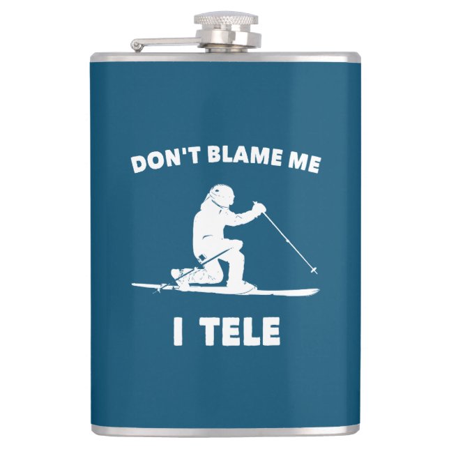 Don't Blame Me I Tele Hip Flask (Front)