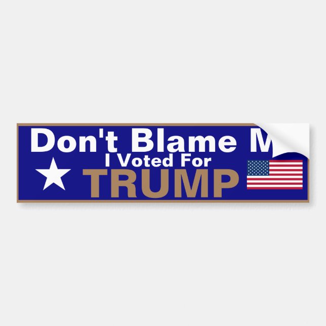 Don't Blame me I voted for Trump Bumper Sticker (Front)