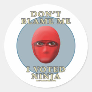 Don't Blame Me, I Voted Ninja Classic Round Sticker