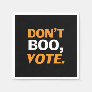 Don't boo, vote black orange white Halloween paper Napkin