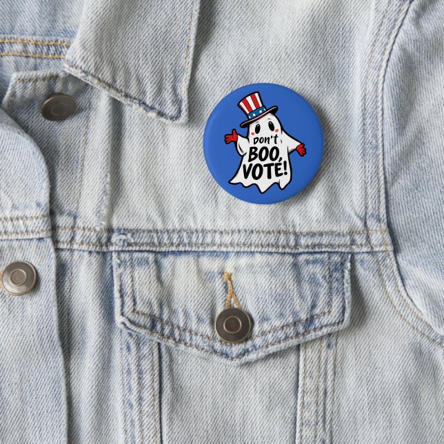 Don't Boo, Vote! Fun Political Halloween Mashup 2 Inch Round Button (In Situ)
