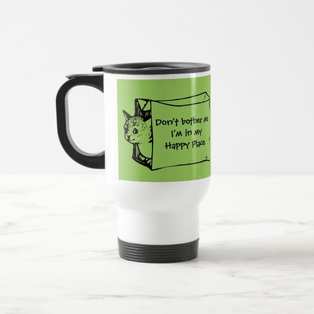 Don't Bother Me Cat in a Bag Mug for Introverts! (Left)