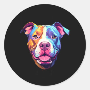 Dont Bully My Bread Pit Bull Colours Classic Round Sticker