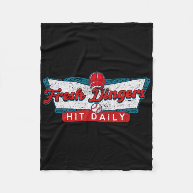 Don't Bunt Hit Fresh Dingers Funny Sell Softll Gam Fleece Blanket (Front)