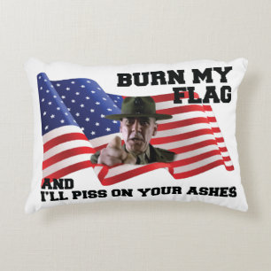 Don't burn my flag accent pillow