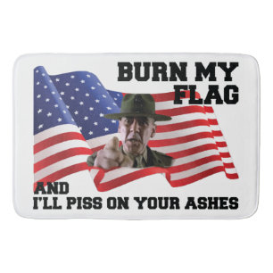 Don't burn my flag bath mat