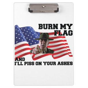Don't burn my flag clipboard