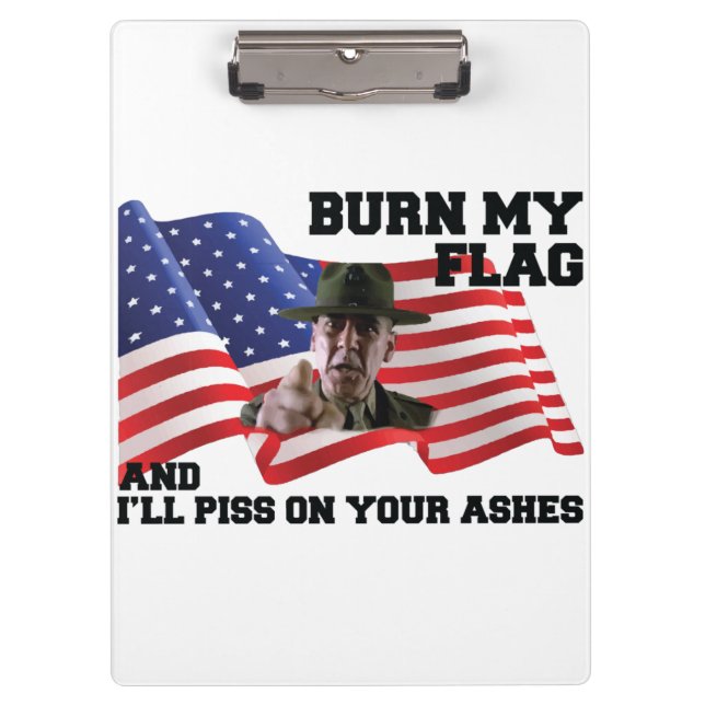 Don't burn my flag clipboard (Front)