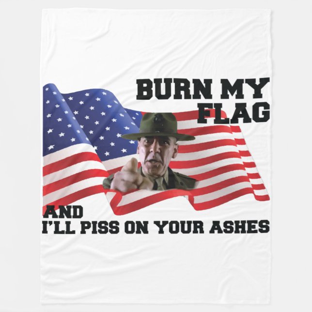 Don't burn my flag  fleece blanket (Front)
