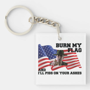 Don't burn my flag keychain