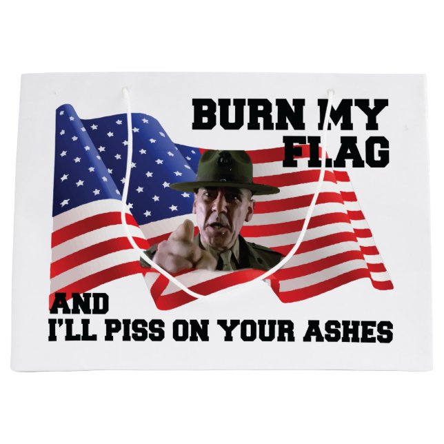 Don't burn my flag  large gift bag (Front)