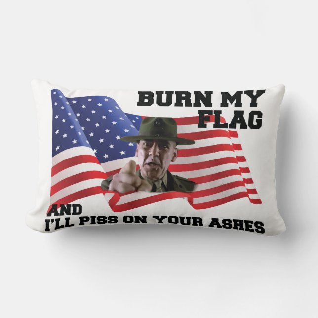 Don't burn my flag  lumbar pillow (Front)