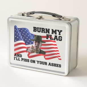 Don't burn my flag metal lunch box