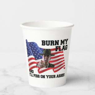 Don't burn my flag paper cups