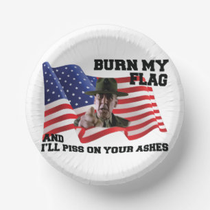 Don't burn my flag paper plate