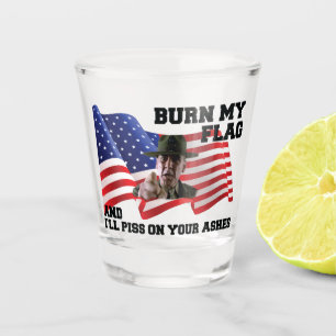 Don't burn my flag shot glass