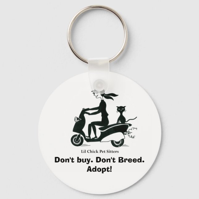 Don't buy. Don't Breed. Adopt! Keychain (Front)
