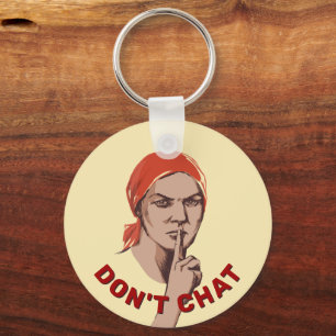 Don't Chat 1941 Soviet Poster with Custom Text Keychain