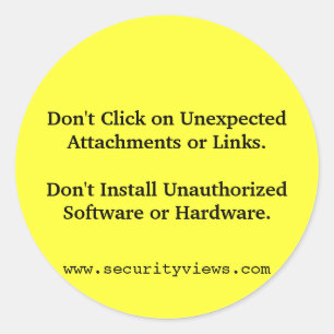 Don't Click! Classic Round Sticker