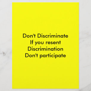 Don't discriminate