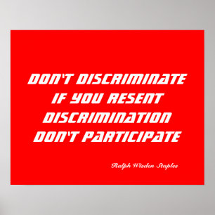 Don't discriminate poster