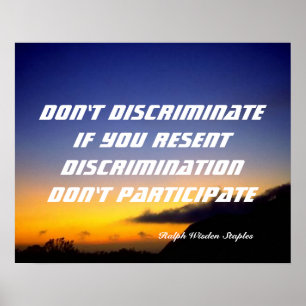 Don't discriminate poster