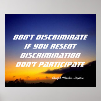 Don't discriminate poster