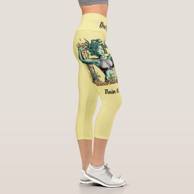 Don't Dream of It – Train It! Fitness Medusa   Capri Leggings (Right)