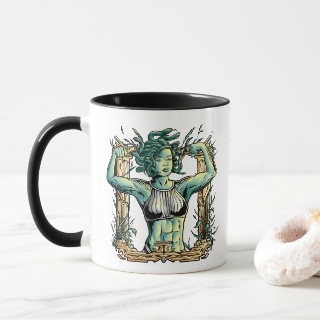 Don't Dream of It – Train It! Fitness Medusa   Mug (With Donut)