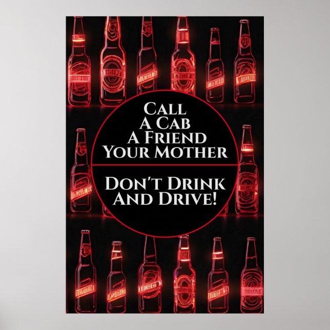 Don't Drink And Drive 3 Bar Poster (Front)