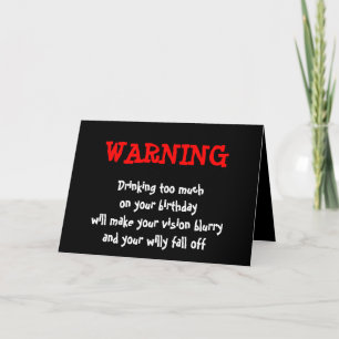 Don't Drink Too Much Card