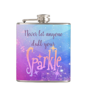 Don't Dull Your Sparkle Cosmic Stars Hip Flask