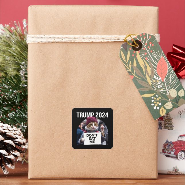 Don't Eat Me Cats For Trump 2024  Square Sticker (Holiday)