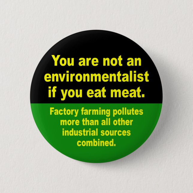 don't eat meat 2 inch round button (Front)