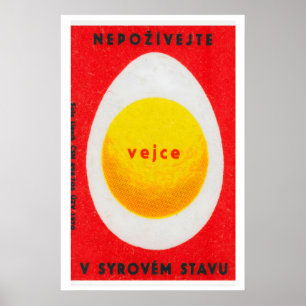 Don't Eat Raw Egg - Matchbox Print - Czech Wall
