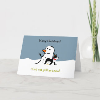 Don't eat yellow snow holiday card
