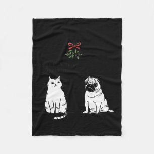 Don't Even Think About It Funny Cat Mom And Dog Ch Fleece Blanket