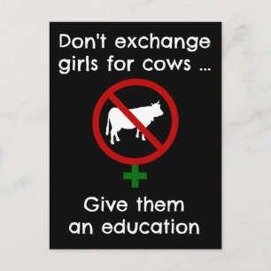 Don't Exchange Girls for Cows Postcard