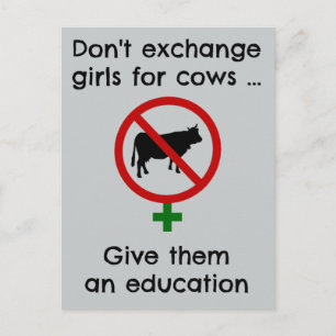 Don't Exchange Girls for Cows Postcard