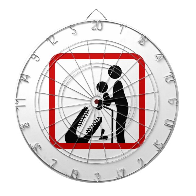 Don't Feed Baby To The Crocodile Zoo Sign Dartboard (Front)