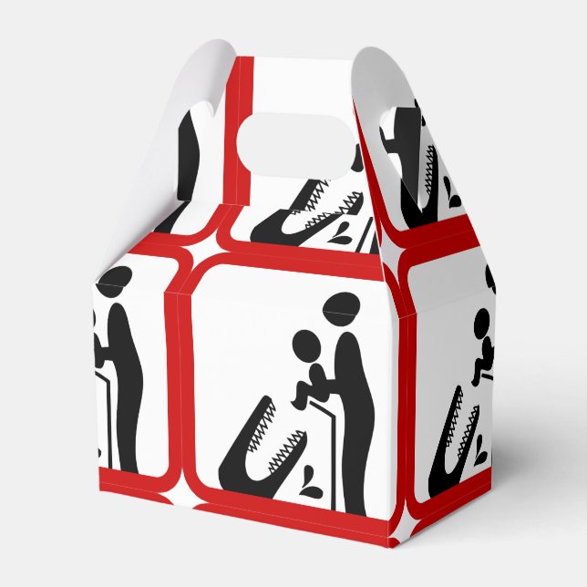 Don't Feed Baby To The Crocodile Zoo Sign Favor Box (Front Side)